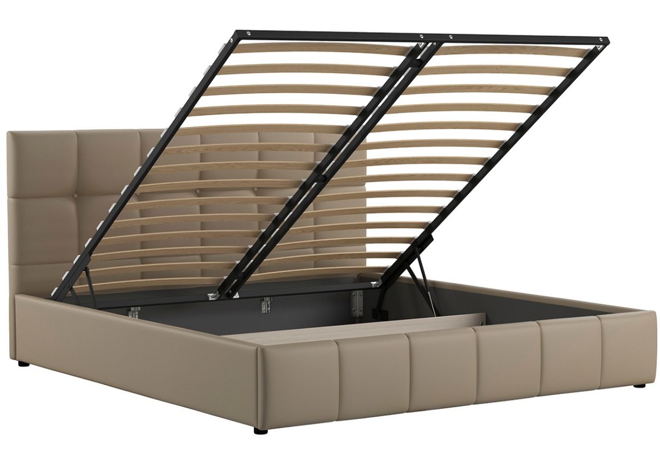 Кровать Пиела с подъемным механизмом 180 см бежево-коричневый