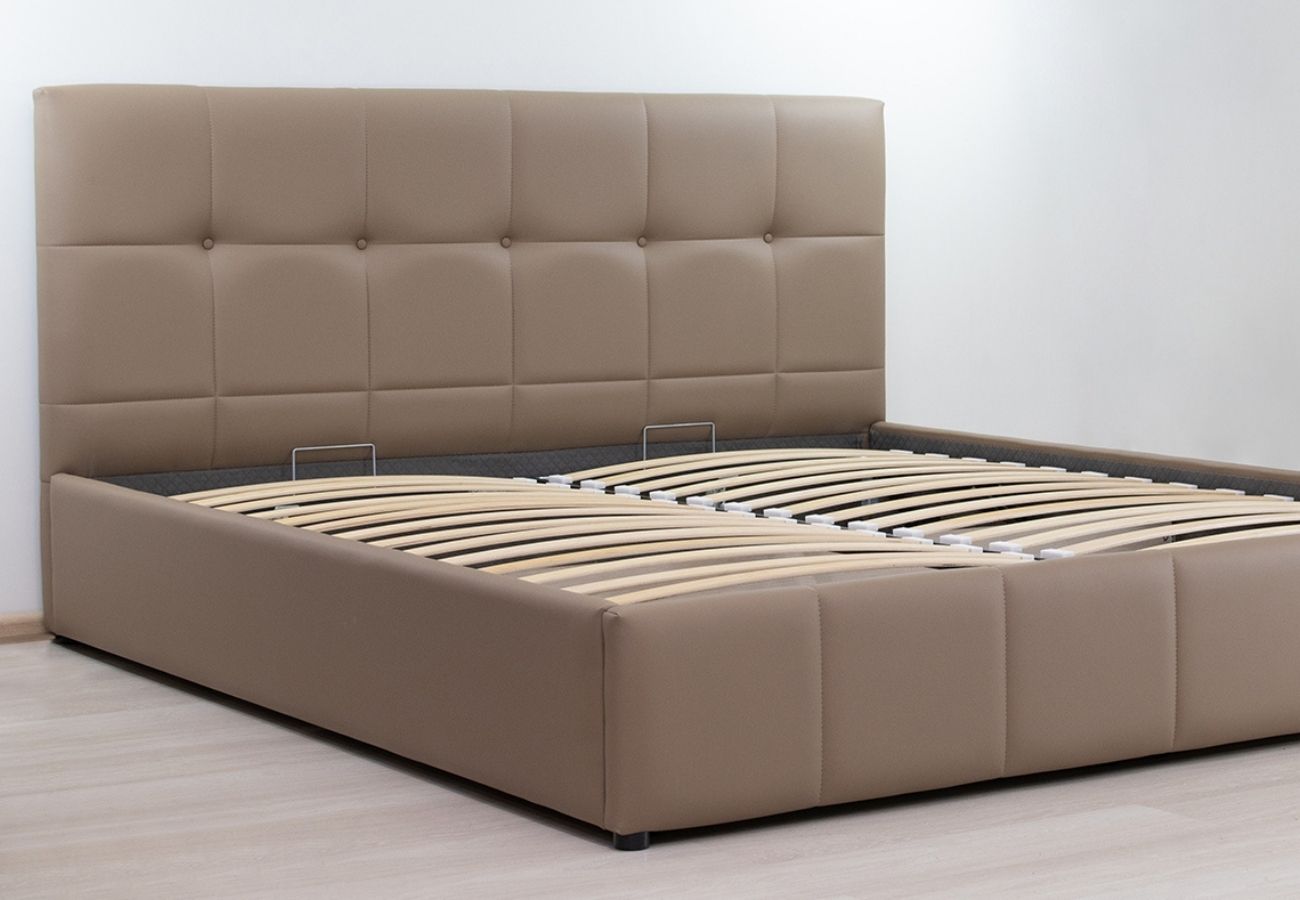Кровать Пиела с подъемным механизмом 180 см бежево-коричневый