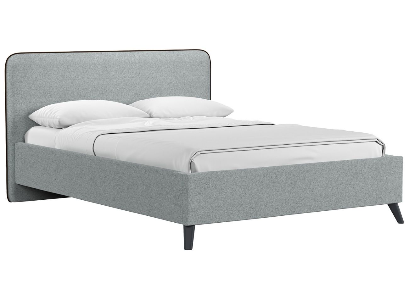 Кровать Раахе с подъемным механизмом 140 см серый, коричневый