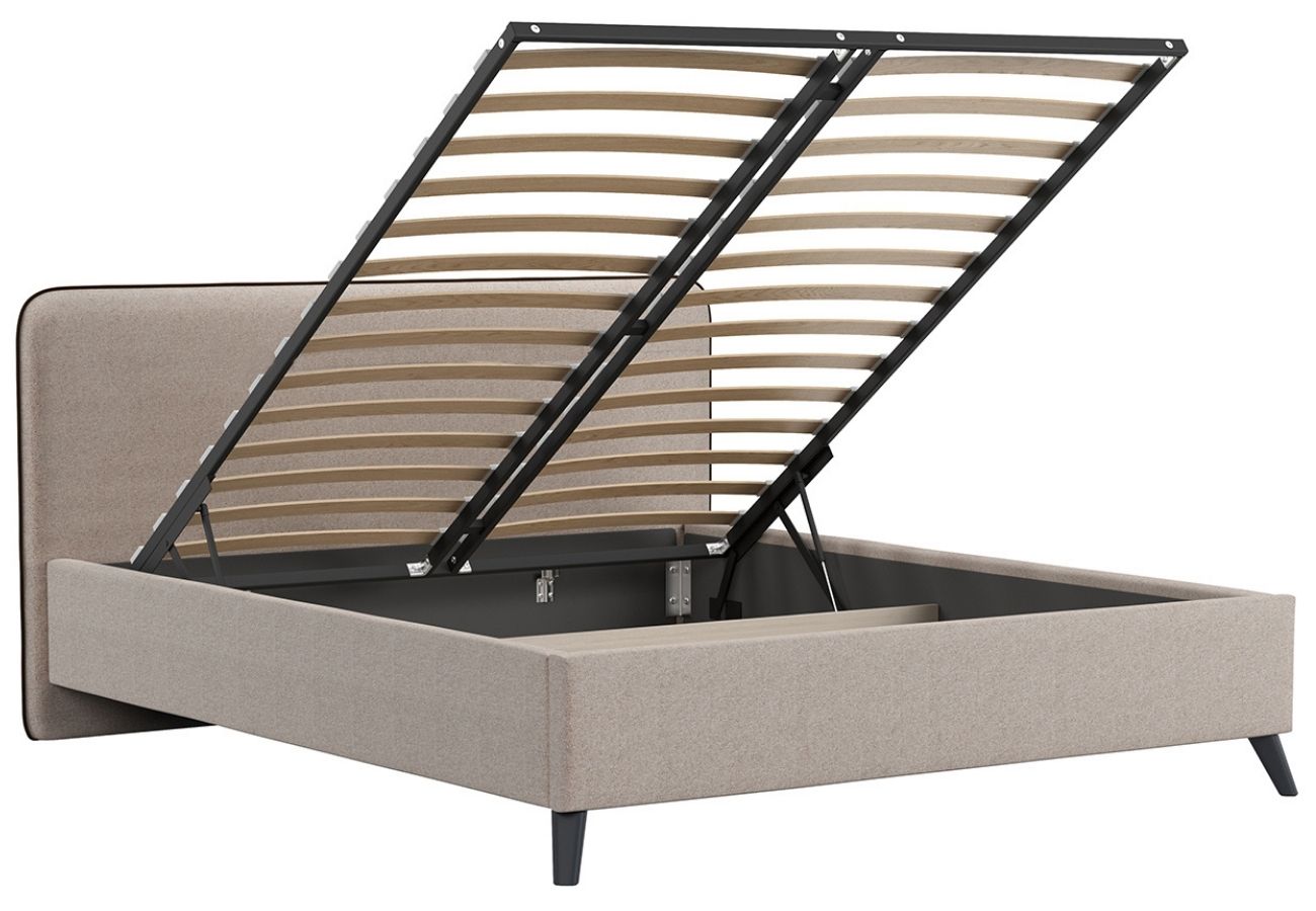 Кровать Раахе с подъемным механизмом 160 см бежевый, коричневый