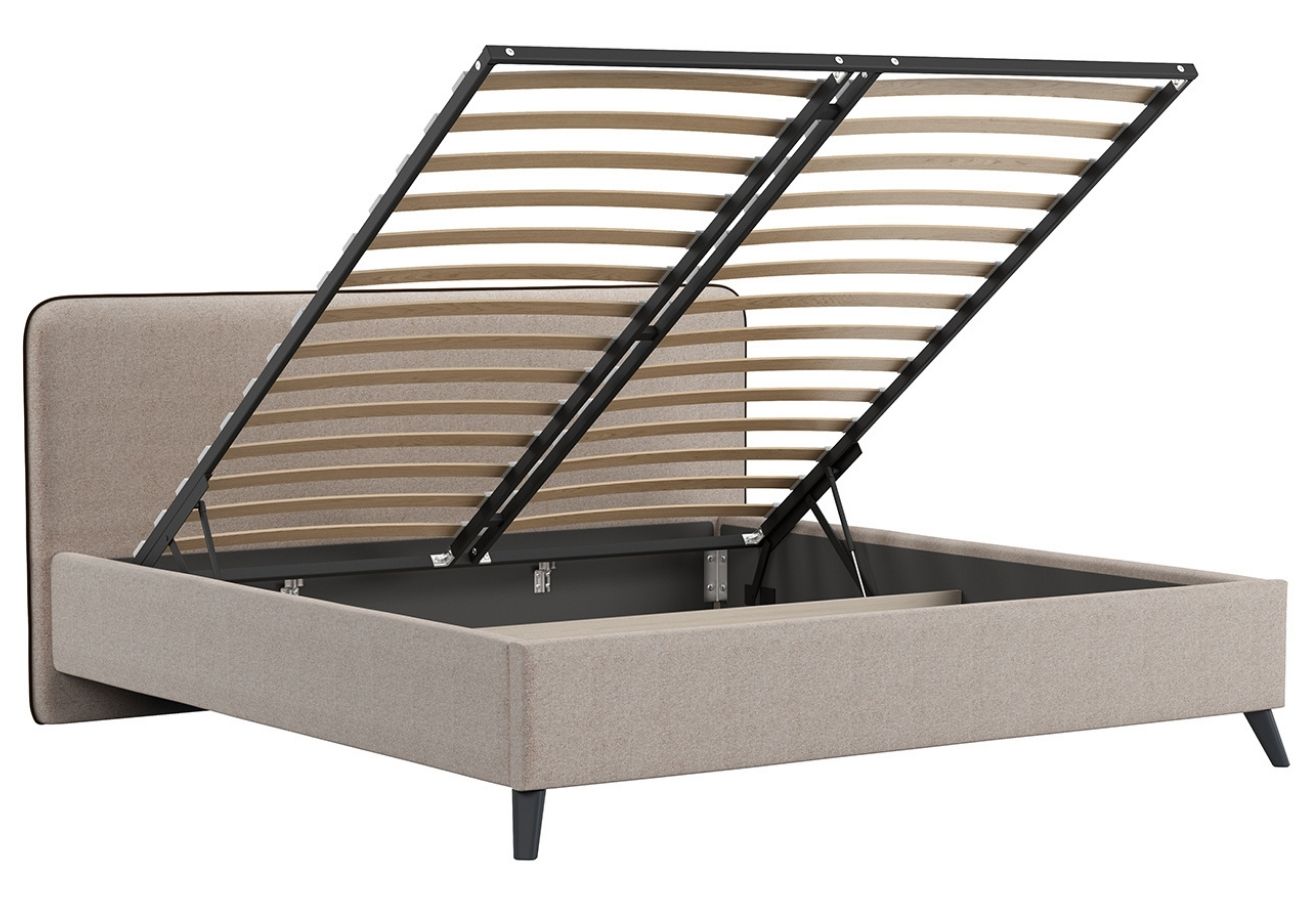 Кровать Раахе с подъемным механизмом 180 см бежевый, коричневый