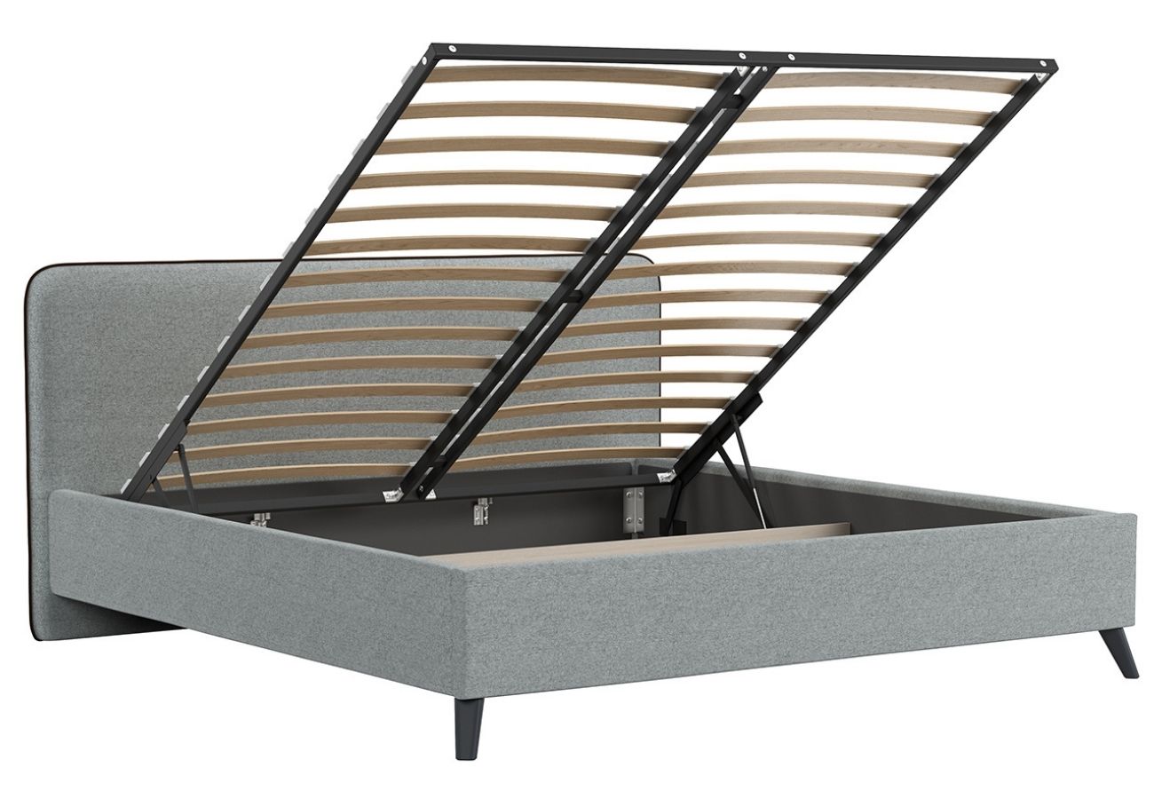 Кровать Раахе с подъемным механизмом 180 см серый, коричневый