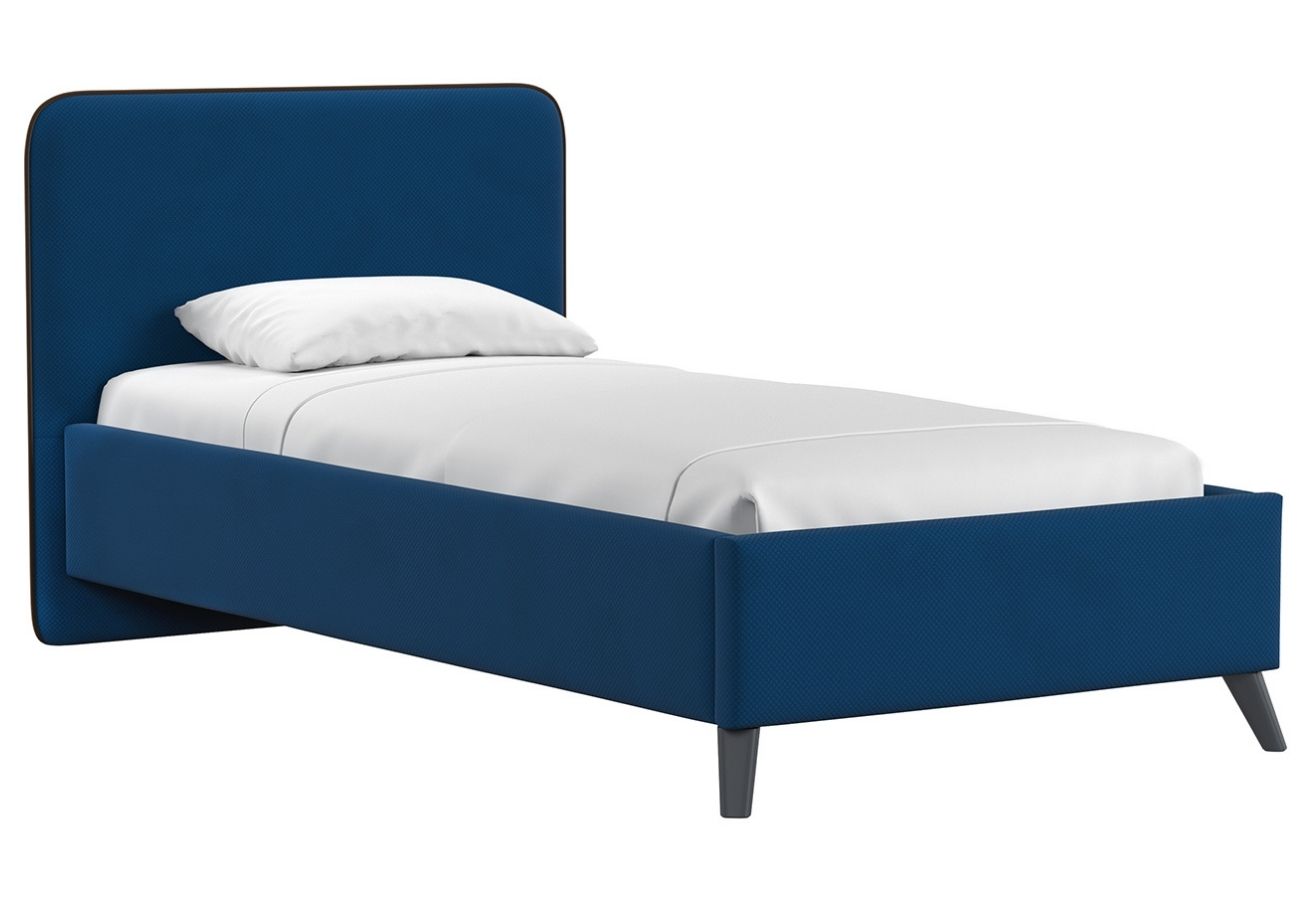 Кровать Раахе с подъемным механизмом 90 см темно-синий сапфировый, коричневый