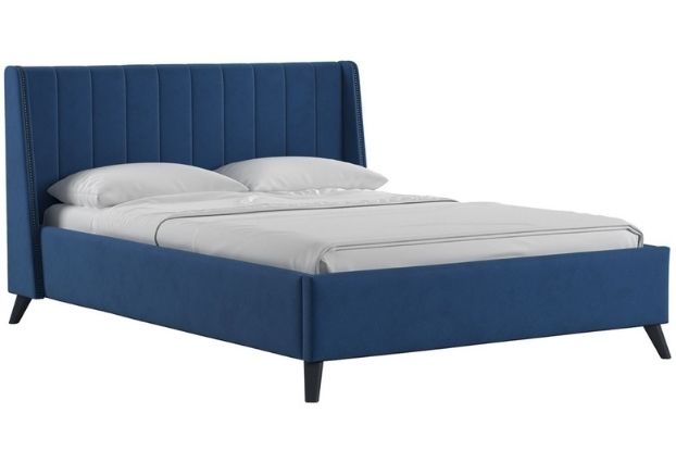 Кровать Савис с подъемным механизмом 140 см темно синий