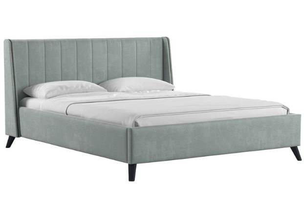 Кровать Савис с подъемным механизмом 160 см серебристый серый
