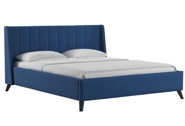 Кровать Савис с подъемным механизмом 160 см темно синий