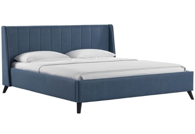 Кровать Савис с подъемным механизмом 180 см серо-синий