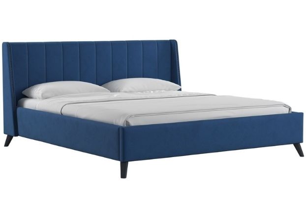 Кровать Савис с подъемным механизмом 180 см темно синий