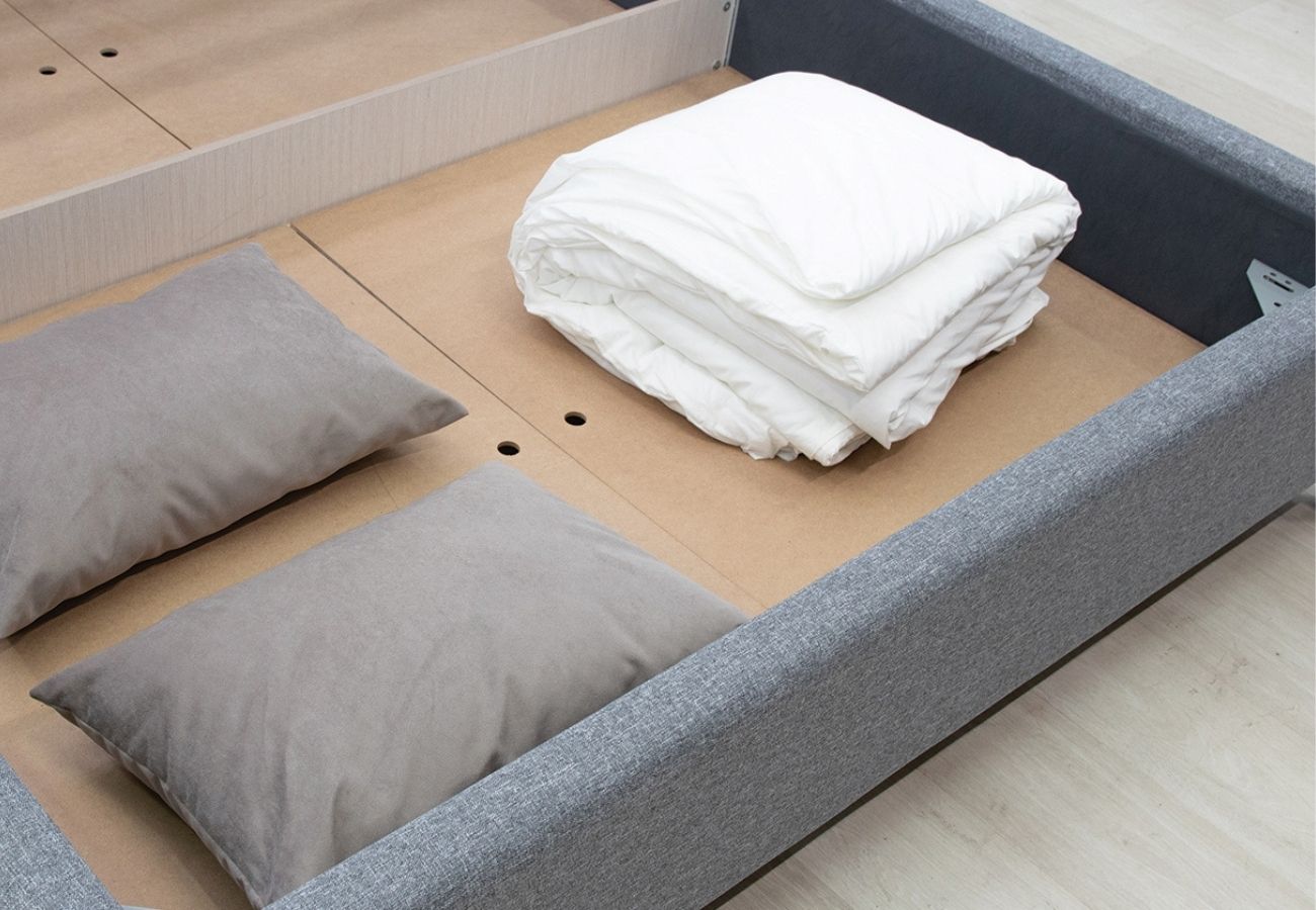 Кровать Вепся с подъемным механизмом 140 см серый