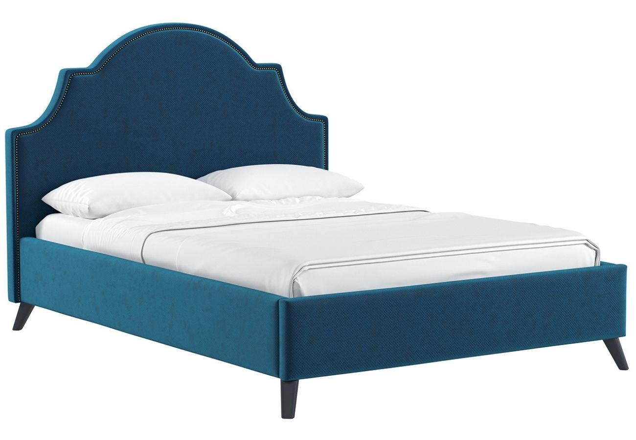 Кровать Вепся с подъемным механизмом 140 см темно-синий