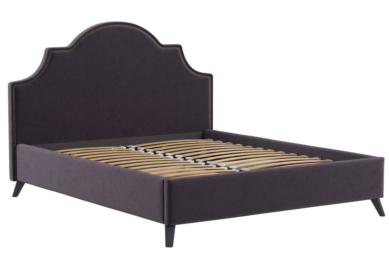 Кровать Вепся с подъемным механизмом 160 см баклажановый
