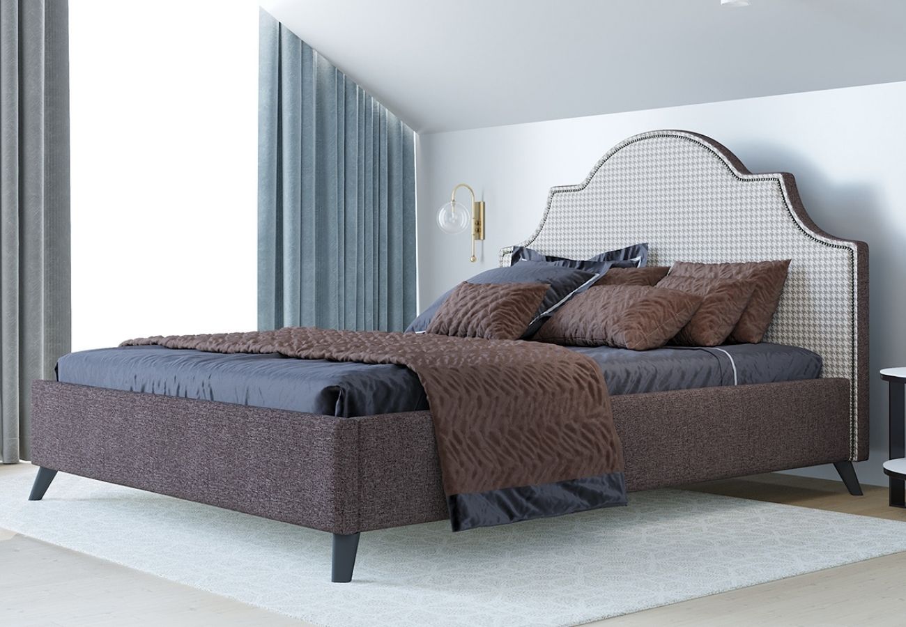 Кровать Вепся с подъемным механизмом 160 см коричневый