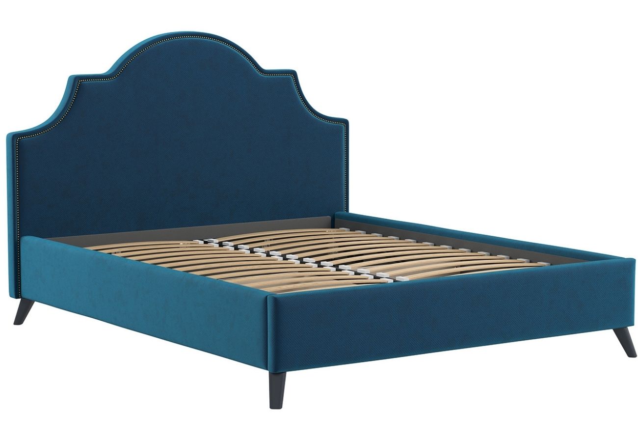 Кровать Вепся с подъемным механизмом 160 см темно-синий