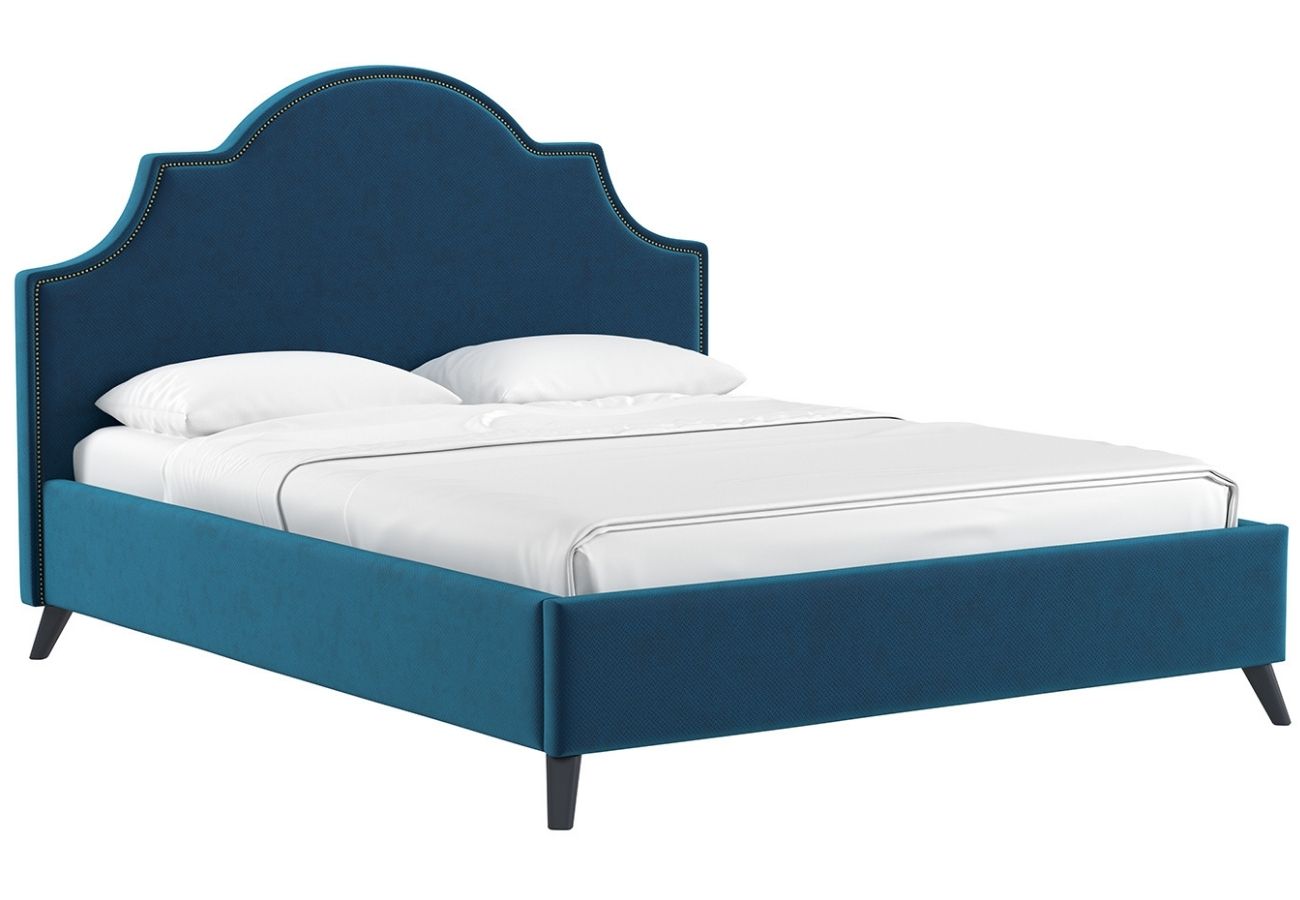Кровать Вепся с подъемным механизмом 160 см темно-синий