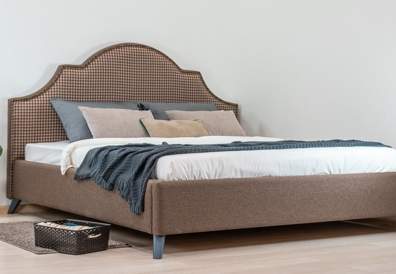 Кровать Вепся с подъемным механизмом 180 см коричневый