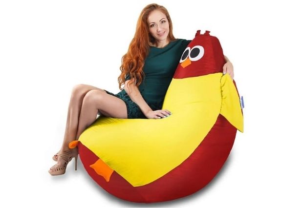 Кресло-мешок Сова XXL Красный, желтый
