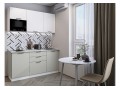 Кухонный гарнитур Лайт-01 Special White/Special Grey, Белый 160 см, столешница Пирит светлый