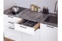 Кухонный гарнитур Лайт-01 Special Grey/Special White, Дуб Вотан 160 см, столешница Черный детройт