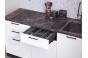 Кухонный гарнитур Лайт-01 Special Grey/Special White, Graphite 160 см, столешница Мрамор черный
