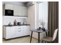 Кухонный гарнитур Лайт-01 Special Grey/Special White, Graphite 160 см, столешница Мрамор черный