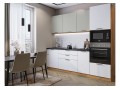 Кухонный гарнитур Лайт-02 Special Grey/Special White, Дуб Вотан 240 см, столешница Кварцит Неро