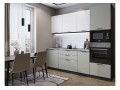 Кухонный гарнитур Лайт-02 Special White/Special Grey, Graphite 240 см, столешница Снежный мрамор