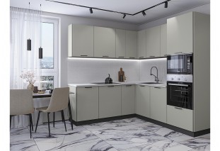 Кухонный гарнитур Лайт-03 Special Grey, Graphite 210/220 см, столешница Антарес