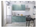 Кухонный гарнитур Флэт-08 Grey-green In 2S, Белый 160 см, столешница Мрамор альпийский