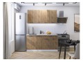 Кухонный гарнитур Флэт-08 Natural Casella Oak 2S, Белый 160 см, столешница Мрамор альпийский