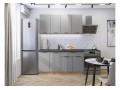 Кухонный гарнитур Флэт-08 Light Grey In 2S, Дуб Вотан 160 см, столешница Мрамор черный