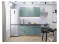 Кухонный гарнитур Флэт-08 Grey-green In 2S, Дуб Вотан 160 см, столешница Мрамор черный