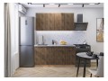 Кухонный гарнитур Флэт-08 Brown Casella Oak 2S, Дуб Вотан 160 см, столешница Снежный мрамор