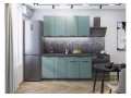 Кухонный гарнитур Флэт-08 Grey-green In 2S, Graphite 160 см, столешница Мрамор черный