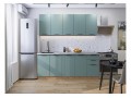 Кухонный гарнитур Флэт-09 Grey-green In 2S, Дуб Вотан 200 см, столешница Снежный мрамор