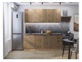 Кухонный гарнитур Флэт-09 Natural Casella Oak 2S, Дуб Вотан 200 см, столешница Мрамор дымчатый