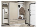 Прихожая Стиль-03, корпус белый / фасад Фьюжн Silky Grey