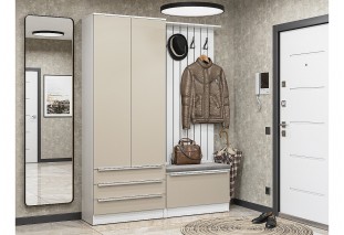 Прихожая Стиль-03, корпус белый / фасад Фьюжн Silky Grey