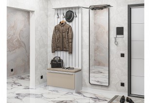 Прихожая Стиль-01, корпус белый / фасад Фьюжн Silky Grey