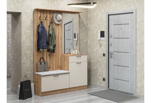 Прихожая Стиль-02, корпус дуб Вотан / фасад Флэт Cashmere In 2S