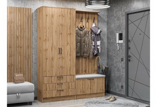 Прихожая Стиль-03, корпус дуб Вотан / фасад Флэт Wotan Oak 2S