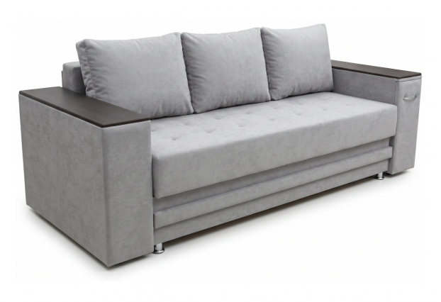 Прямой диван Пума с баром, велюр, 243 х 96 х 74 см