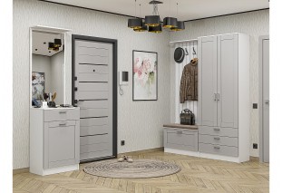 Прихожая Стиль-04, корпус белый / фасад Лофт Grey Silk
