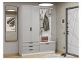 Прихожая Стиль-03, корпус белый / фасад Фрейм Grey Silk