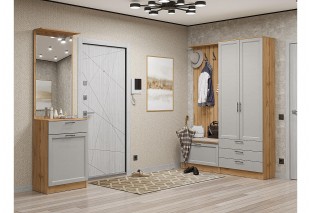 Прихожая Стиль-04, корпус дуб Вотан / фасад Сканди Grey Silkwood