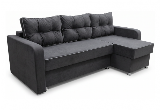 Угловой диван Бостон велюта серый