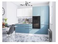 Кухонный гарнитур Фьюжн-07 Angel/Silky Blue, Белый 270 см, столешница Снежный мрамор