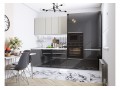 Кухонный гарнитур Фьюжн-07 Silky Light Grey/Anthracite, Белый 270 см, столешница Антарес