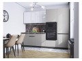 Кухонный гарнитур Фьюжн-07 Angel/Silky Light Grey, Graphite 270 см, столешница Мрамор черный