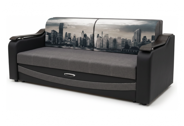 Прямой диван Лидер №3 ППУ, выкатной, ткань/экокожа