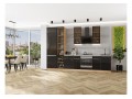 Кухонный гарнитур Фьюжн-08 Anthracite, Дуб Вотан 340 см, столешница Песчаный камень глянец